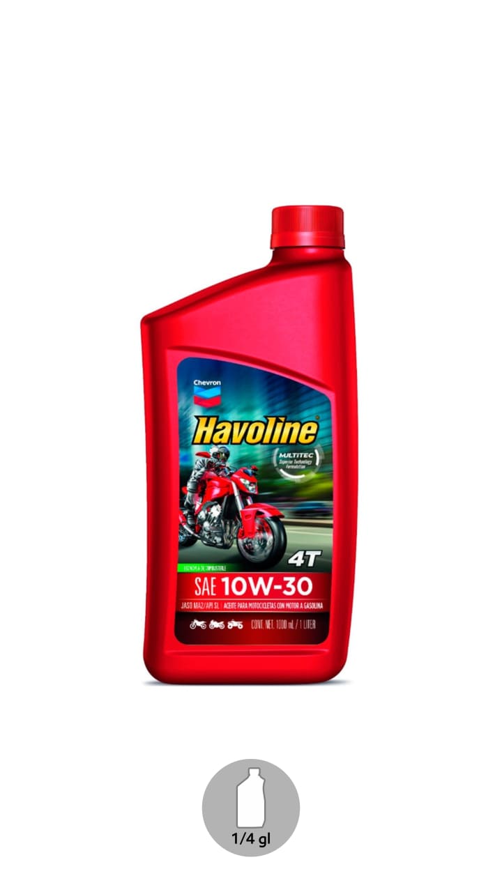 chevron havoline super motorcycle oil 4t 10w30 api sl